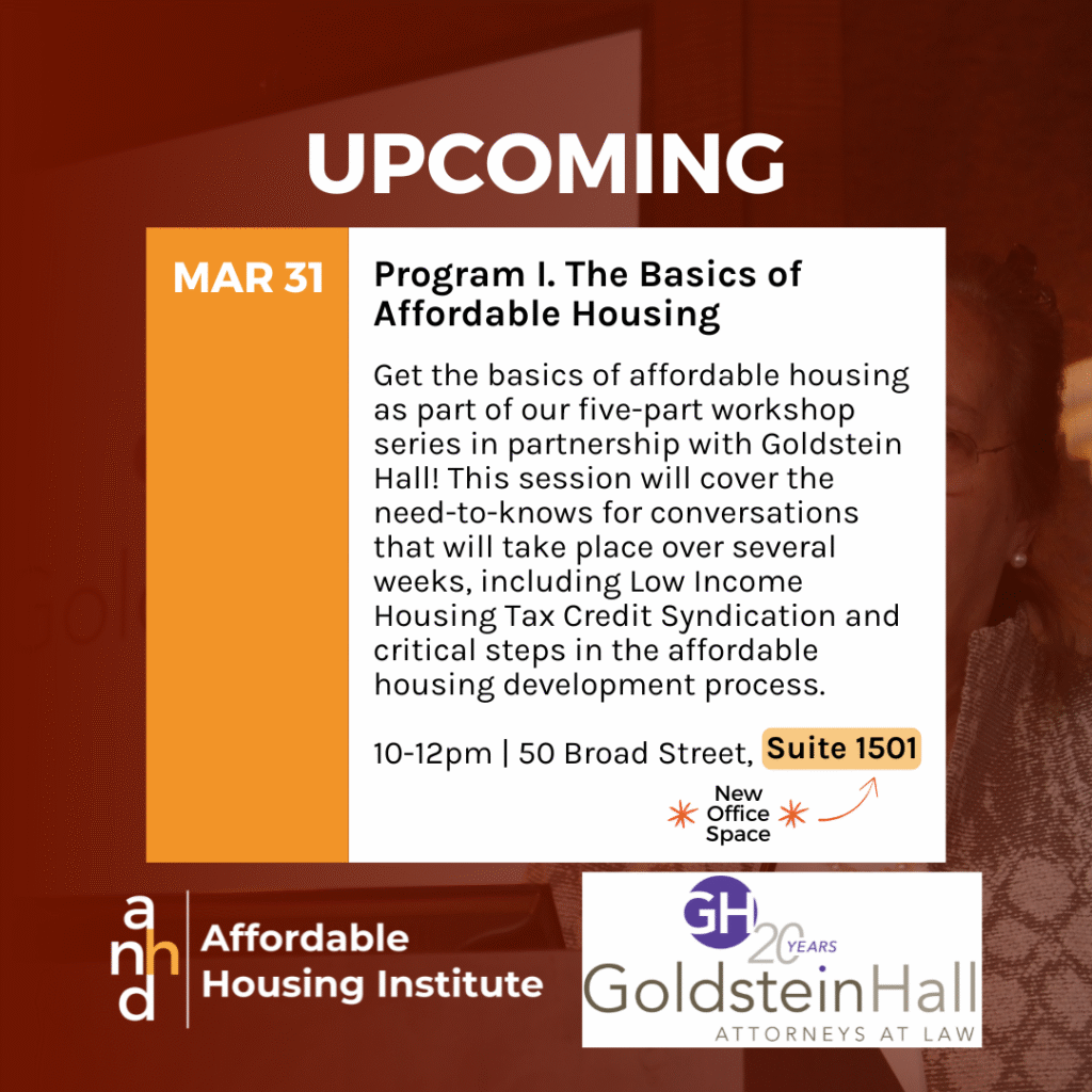 ANHD Goldstein Hall Training Series: The Basics of Affordable Housing – Goldstein Hall